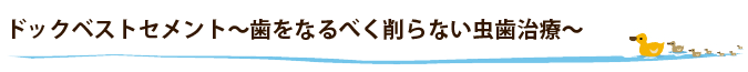 ドックベストセメント～歯をなるべく削らない虫歯治療～