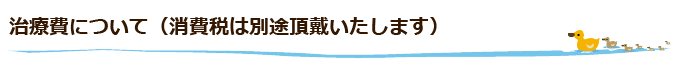治療費について（消費税は別途頂戴いたします）