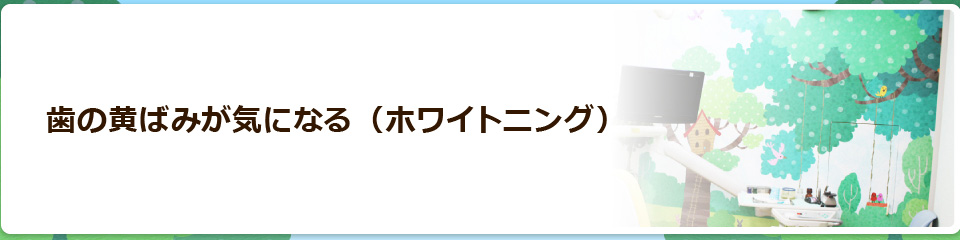 歯の黄ばみが気になる（ホワイトニング）